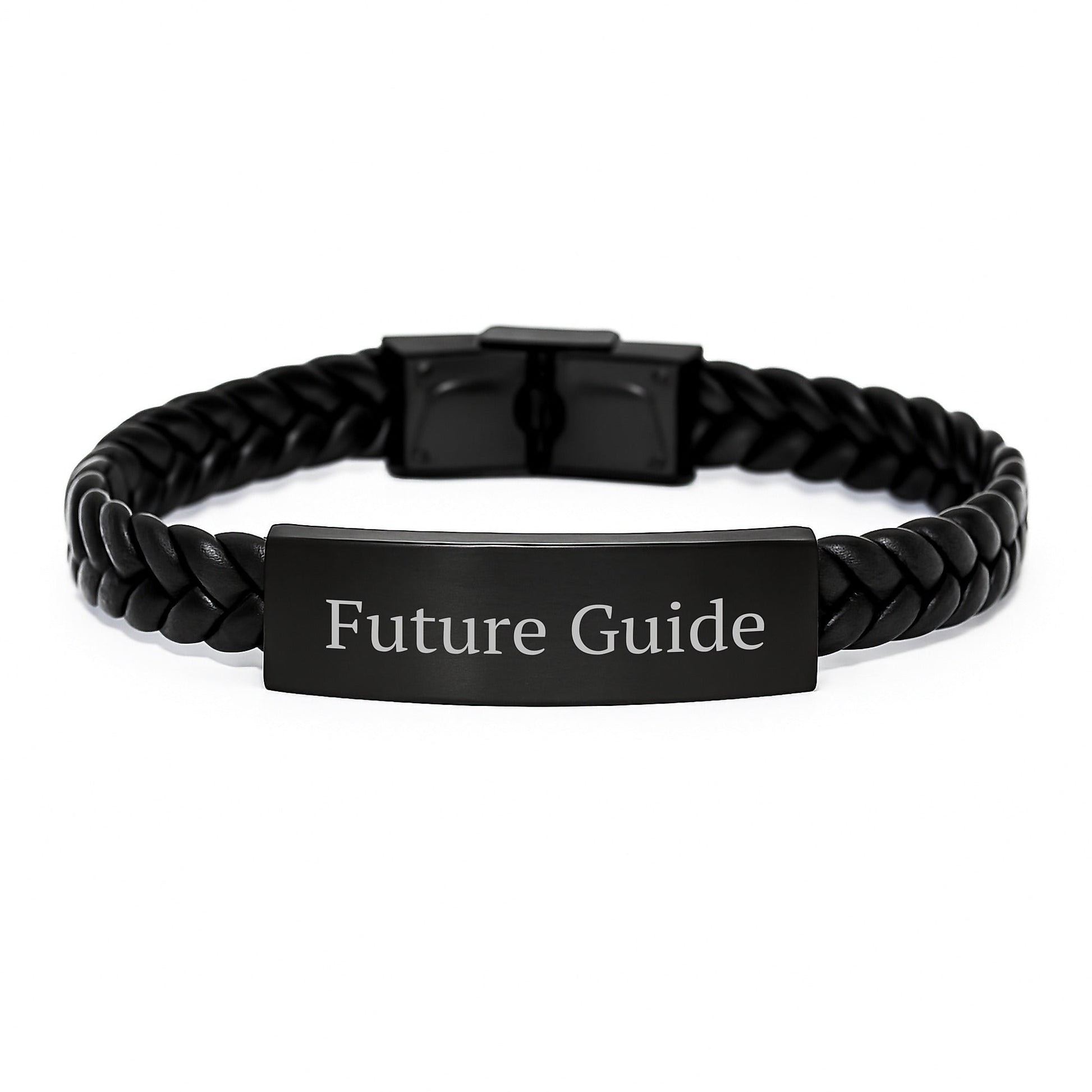 Guide Lifestyle Gifts from Friends - Inspirational Quote Interlaced Leather Bracelet for Men, Women, Family - Victory Thru Vision