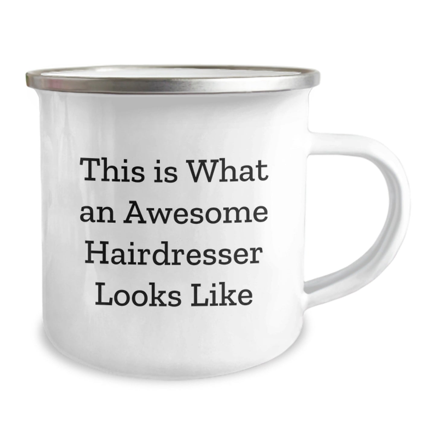 Hairdresser Gifts from Friends, Cute Camping Mug for Awesome Hairdresser, This Is What An Awesome Hairdresser Looks Like, Graduation Unique Gifts - Victory Thru Vision