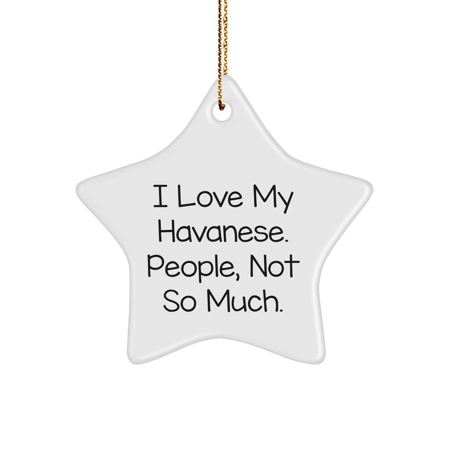 Havanese Dog Lover's Star Ornament, Gifts from Friends to Family, Christmas Unique Gifts, 'I Love My Havanese. People, Not So Much.' - Victory Thru Vision