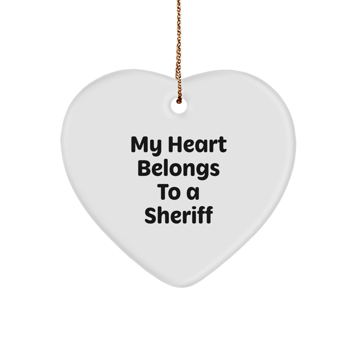 Funny Sheriff Heart Ornament for Men Gifts from Friends and Family - Christmas Unique Gifts - Image 1