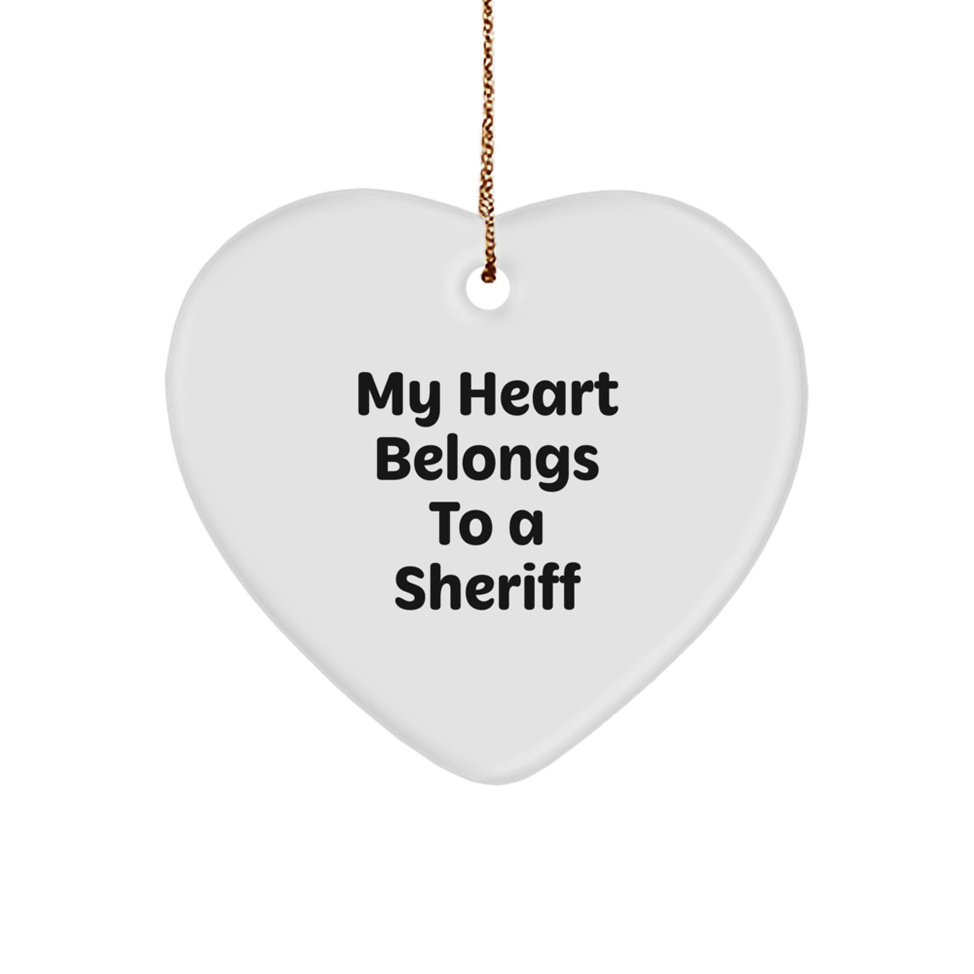Funny Sheriff Heart Ornament for Men Gifts from Friends and Family - Christmas Unique Gifts - Image 1