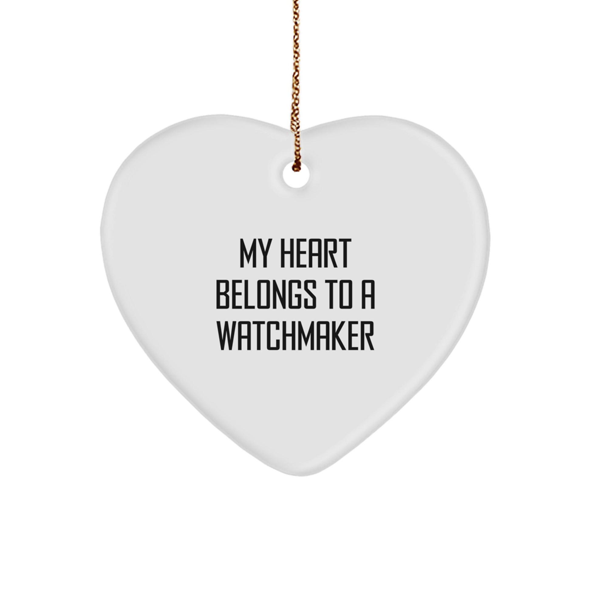 Funny Watchmaker Gifts from Husband to Wife, Heart Ornament for Watchmaker Lover, Christmas Unique Gifts - Image 1