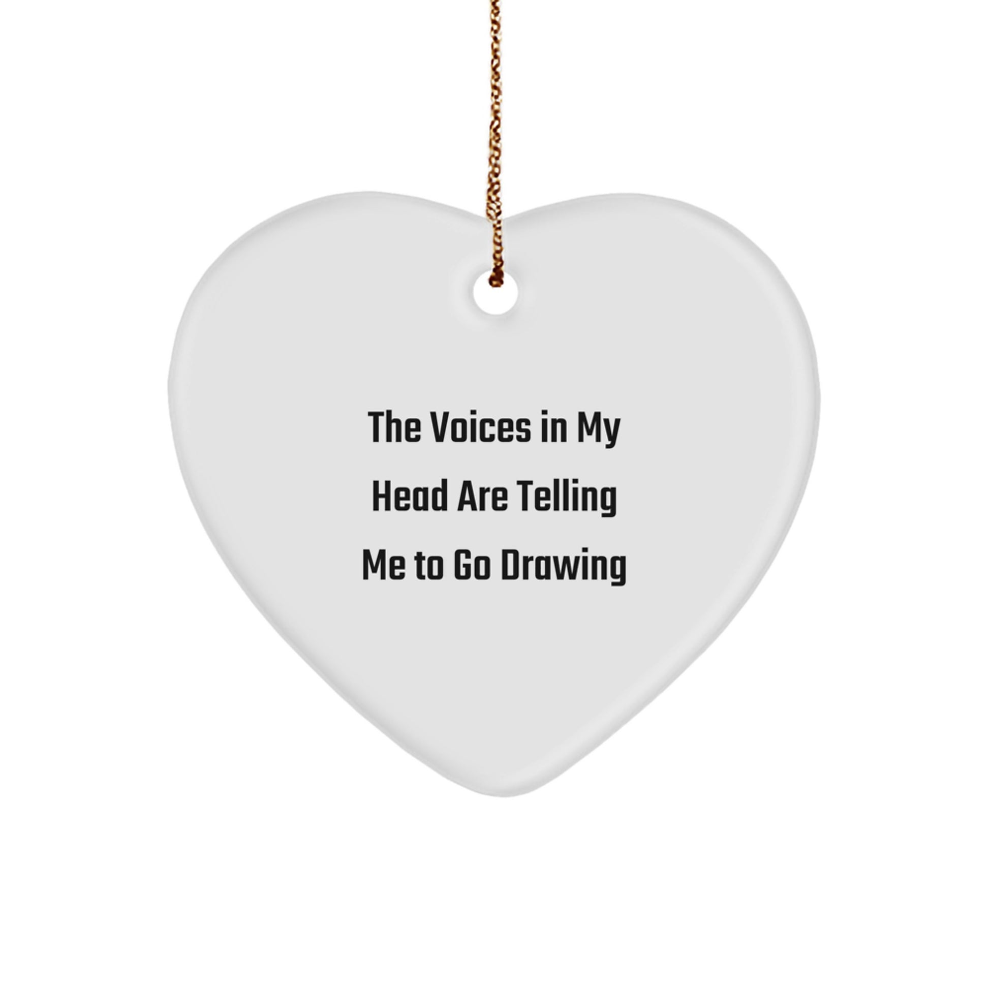 Funny Drawing Inspirational Gifts from Friends for Men Christmas Unique Heart Ornament - Image 1