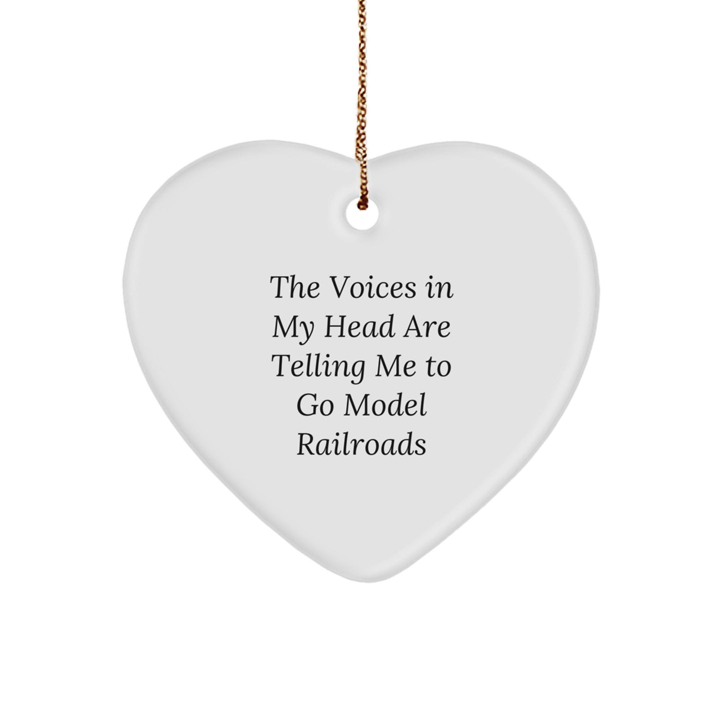Funny Model Railroads Heart Ornament Gifts for Friends, Women, Family, Christmas Unique Decorations from Men - Image 1
