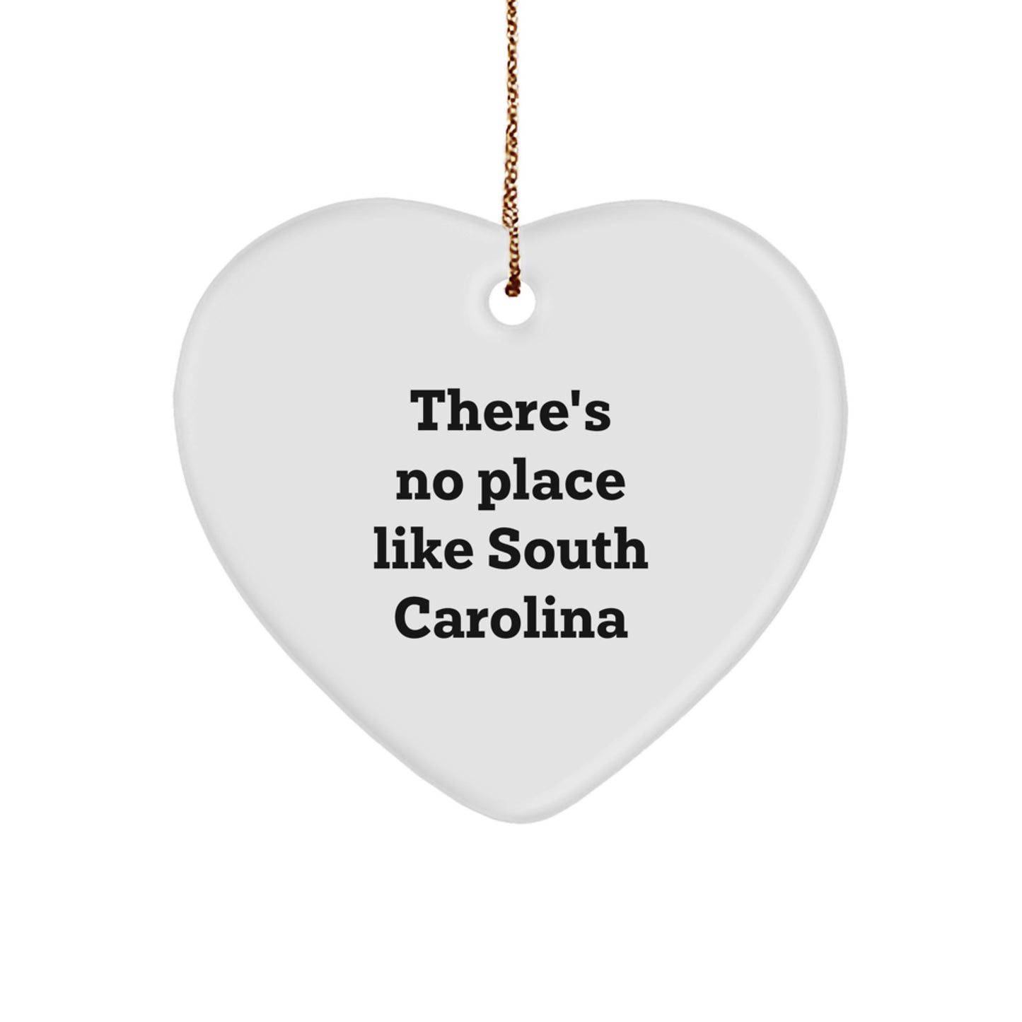 Heartfelt Gifts from the Palmetto State, 'There's No Place Like South Carolina', White Heart Ornament for Christmas Unique Gifts - Image 1