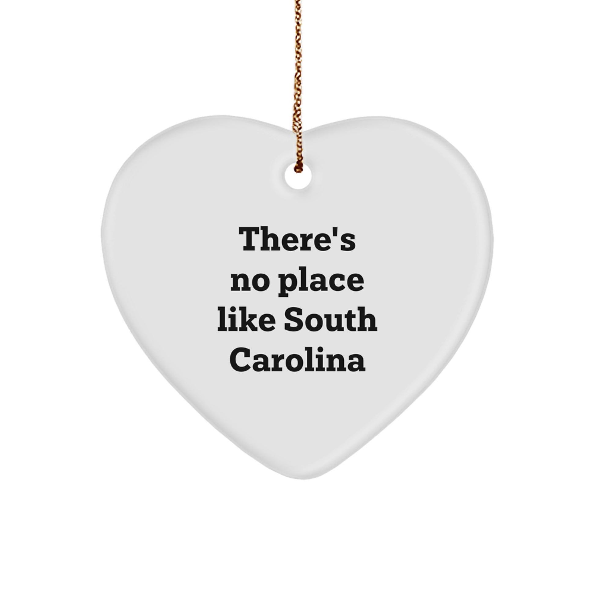 Heartfelt Gifts from the Palmetto State, 'There's No Place Like South Carolina', White Heart Ornament for Christmas Unique Gifts - Image 1