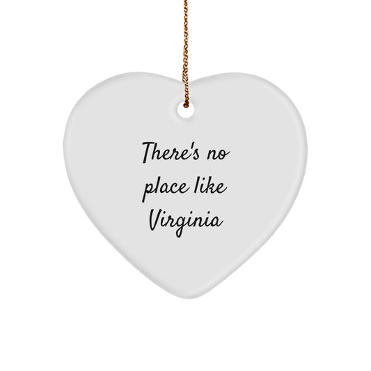 Funny Virginia Heart Ornament Gifts from Virginia Lovers for Virginia Residents, Christmas Unique Gifts for Men, Women, Family, Friends, Coworkers - Image 1