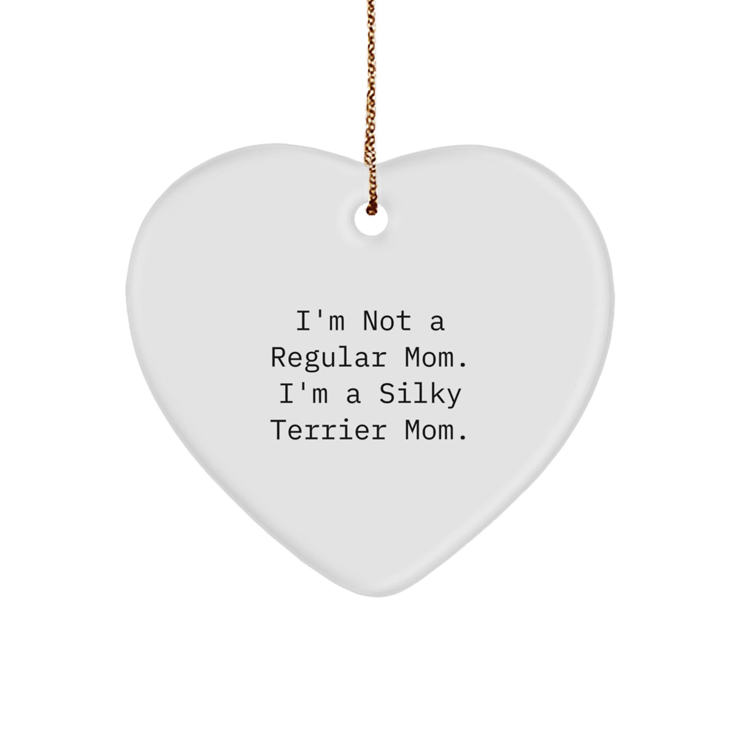 Funny Silky Terrier Dog Mom Gifts from Family, Heart Ornament for Silky Terrier Lovers, Christmas Unique Gifts - Image 1