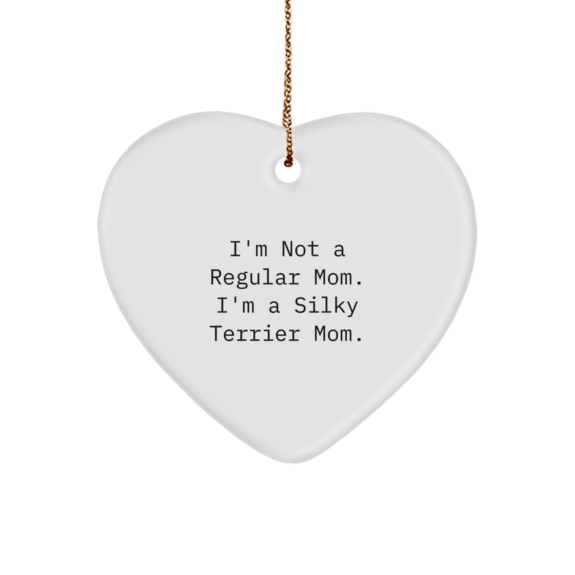 Funny Silky Terrier Dog Mom Gifts from Family, Heart Ornament for Silky Terrier Lovers, Christmas Unique Gifts - Image 1