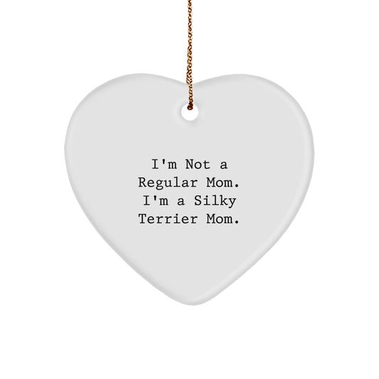 Funny Silky Terrier Dog Mom Gifts for Christmas Unique Gifts from Friends, Family, or Coworkers to Silky Terrier Dog Lovers - Heart Ornament - Image 1