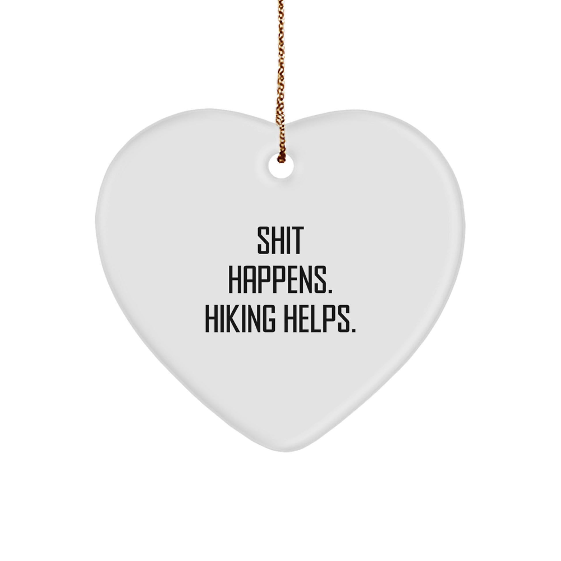 Gifts from Hiking Lovers, Funny Heart Ornaments for Hiking Enthusiasts, Christmas Unique Gifts for Hiking Friends - Image 1