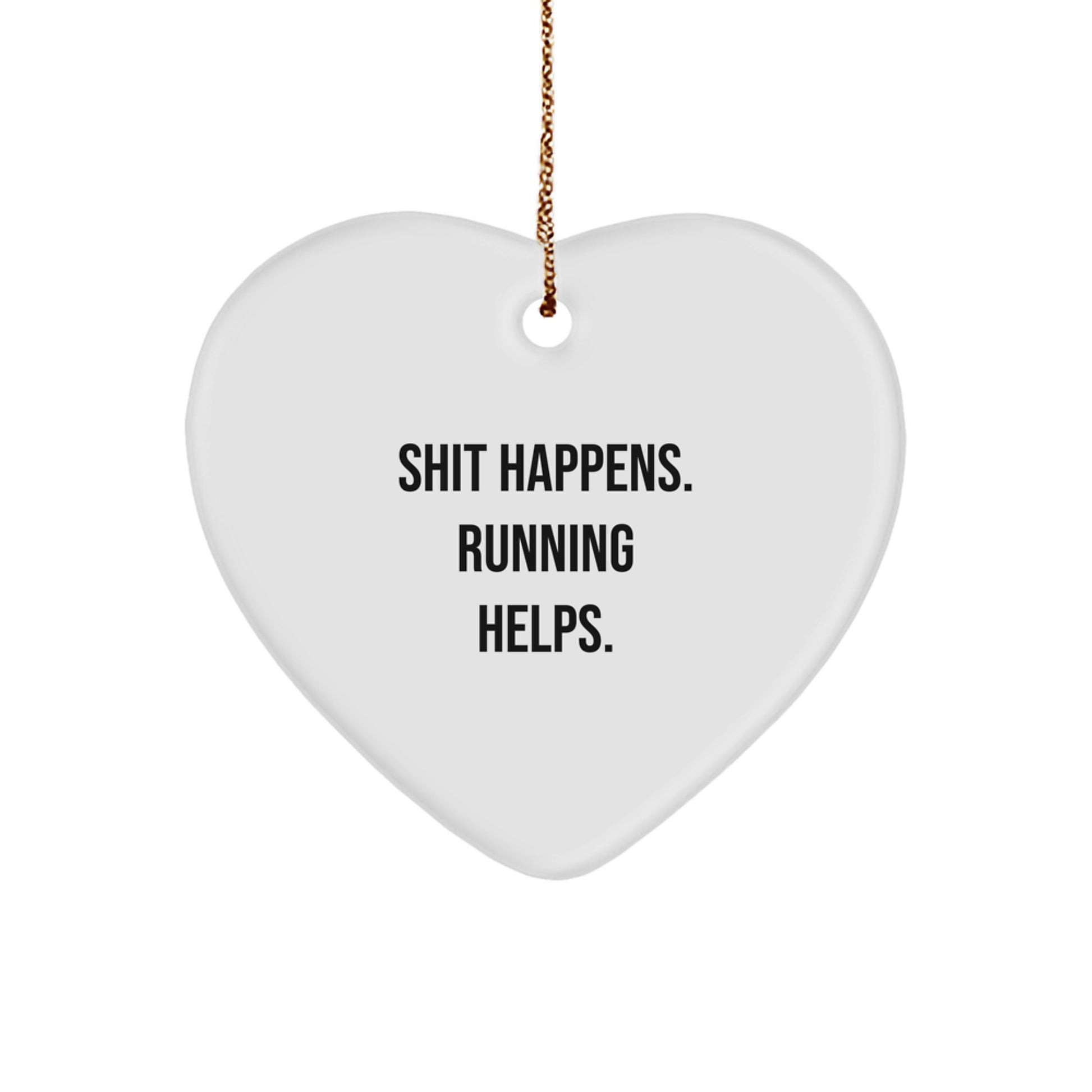 Funny Running Heart Ornament Gifts for Men Women Friends from Family, Inspirational Quotes, Christmas Unique Tokens - Image 1