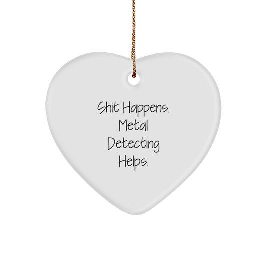Funny Metal Detecting Heart Ornament Gifts from Metal Detecting Enthusiasts for Metal Detecting Lovers, Christmas Unique Metal Detecting Gifts - Image 1