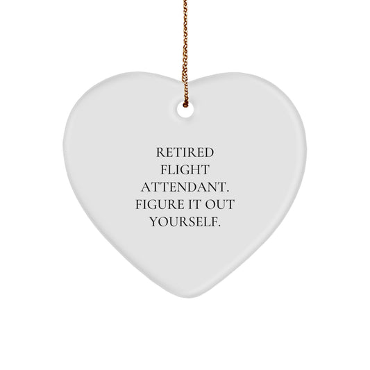 Flight Attendant Heart Ornament Gifts from Friends, Coworkers, or Family to Show Appreciation, Funny Quote, Christmas Unique Decorations - Image 1