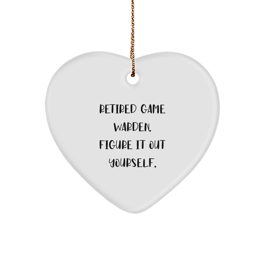 Funny Game Warden Heart Ornament Gifts from Friends, Christmas Unique Gifts for Game Wardens, Retired Game Warden Figur it Out Yourself - Image 1