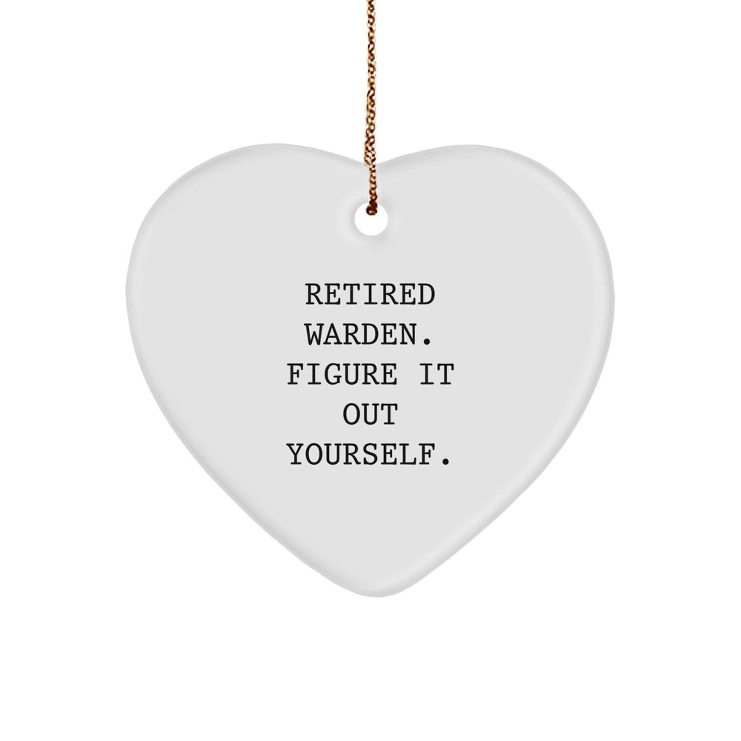 Funny Warden Heart Ornament Gifts from Friends for Warden's Christmas Unique - Image 1
