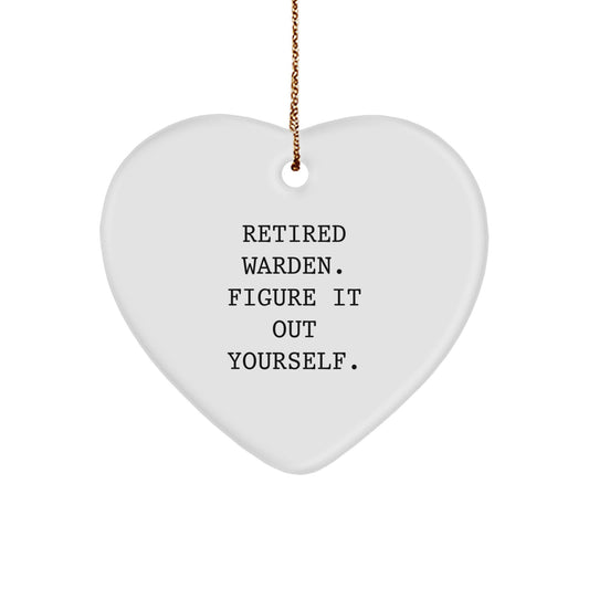 Funny Warden Heart Ornament Gifts from Friends for Warden's Christmas Unique - Image 1
