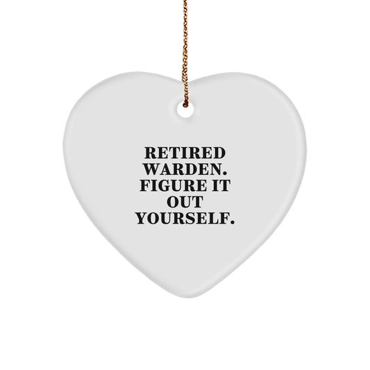 Funny Warden Heart Ornament Gifts from Men to Friends for Christmas - Image 1