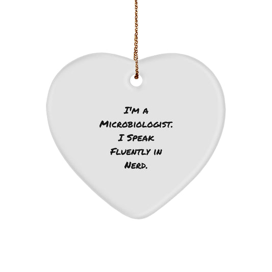 Funny Microbiologist Heart Ornament Gifts from Friends for Christmas - Image 1