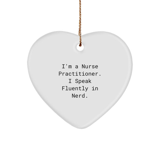 Funny Heart Ornament Gifts from Men to Women Friends for Nurse Practitioner Christmas Unique Decorations - Image 1