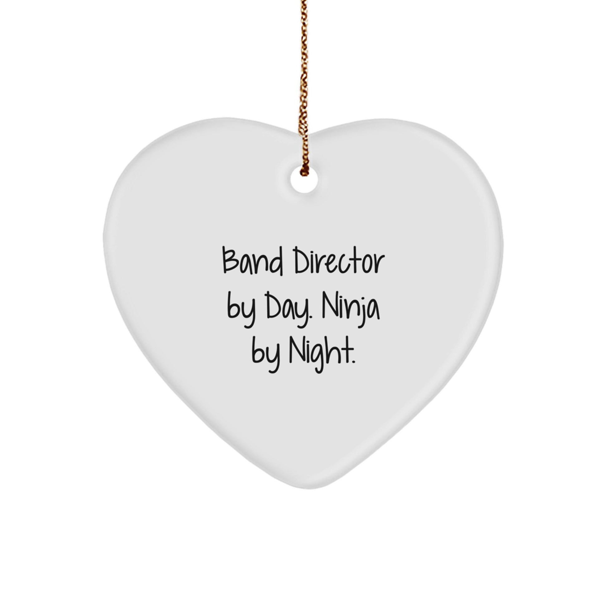 Funny Band Director Gifts from Men to Band Directors by Day, Ninja By Night Heart Ornament Unique Christmas Unique Gifts for Family Friends Coworkers - Image 1