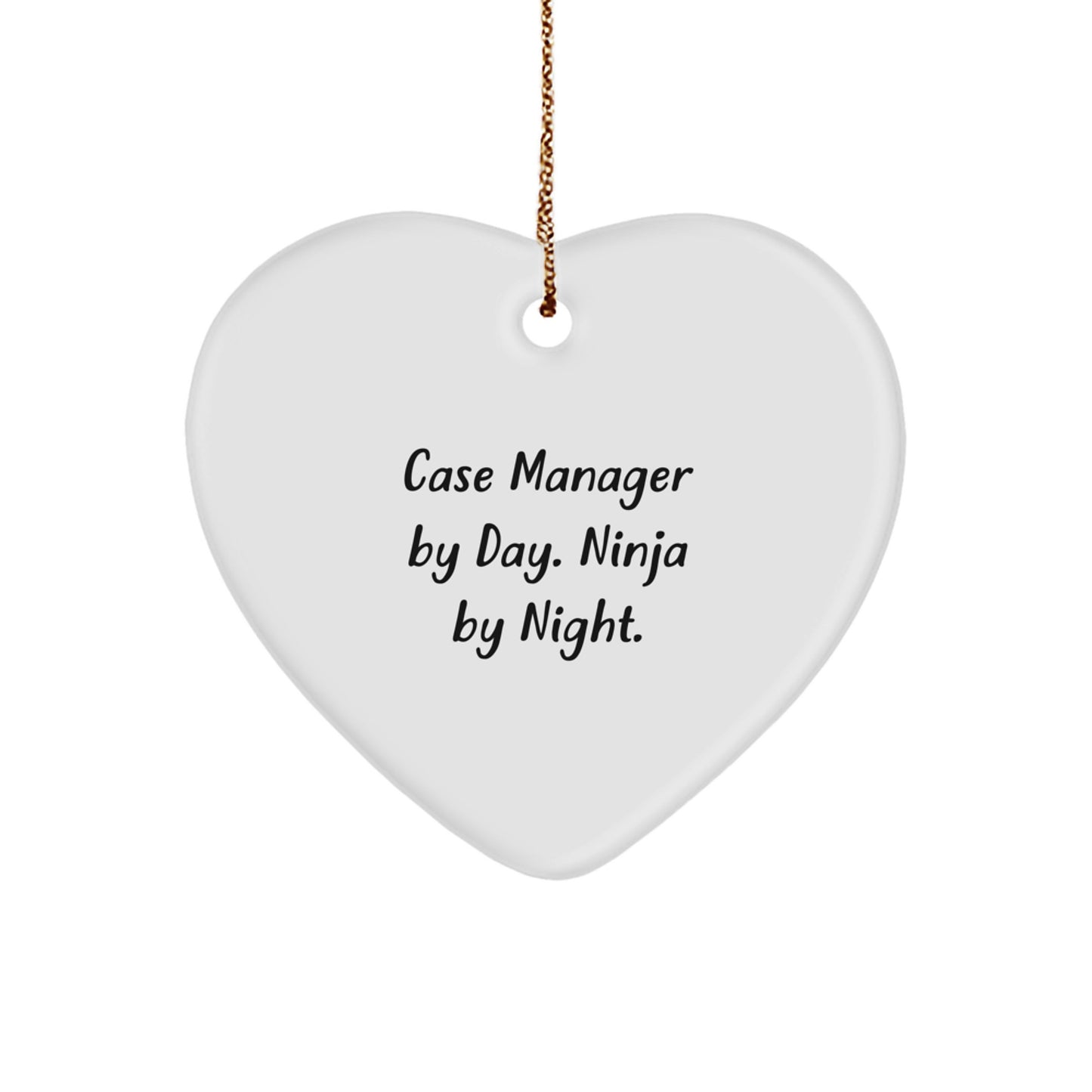 Funny Case Manager Heart Ornament Gifts from Men for Coworkers Christmas Unique - Image 1