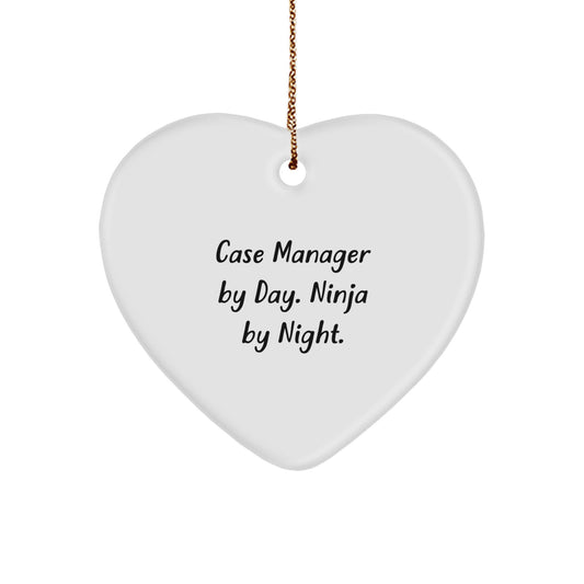Funny Case Manager Heart Ornament Gifts from Men for Coworkers Christmas Unique - Image 1