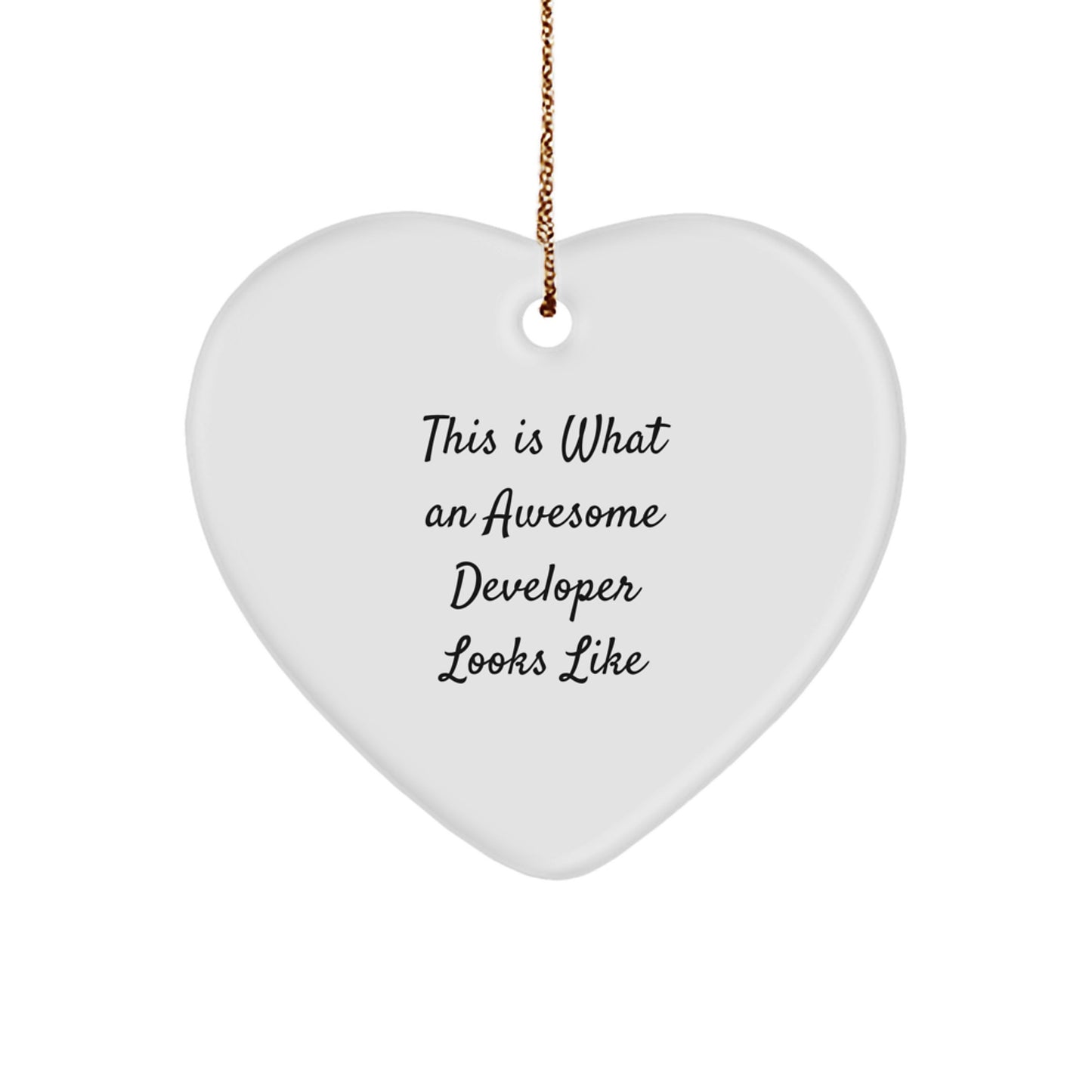 Funny Developer Gifts from Friends for Men, Heart Ornament Christmas Unique Presents - Image 1