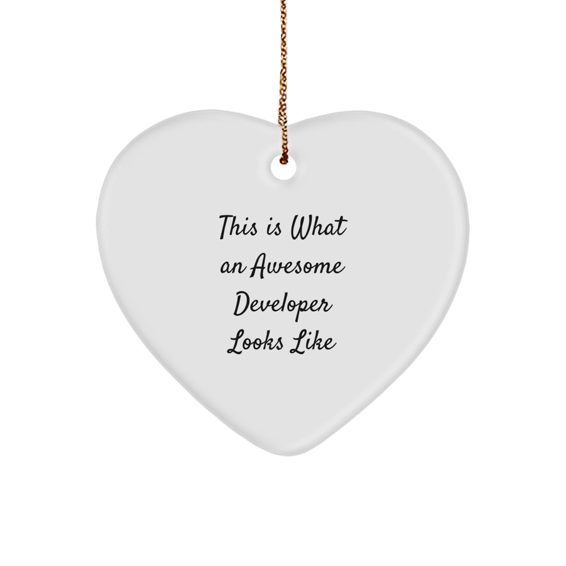 Funny Developer Gifts from Friends for Men, Heart Ornament Christmas Unique Presents - Image 1