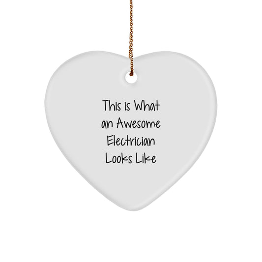 Funny Electrician Gifts from Friends, Heart Ornament for Electricians, Christmas Unique Presents for Men - Image 1