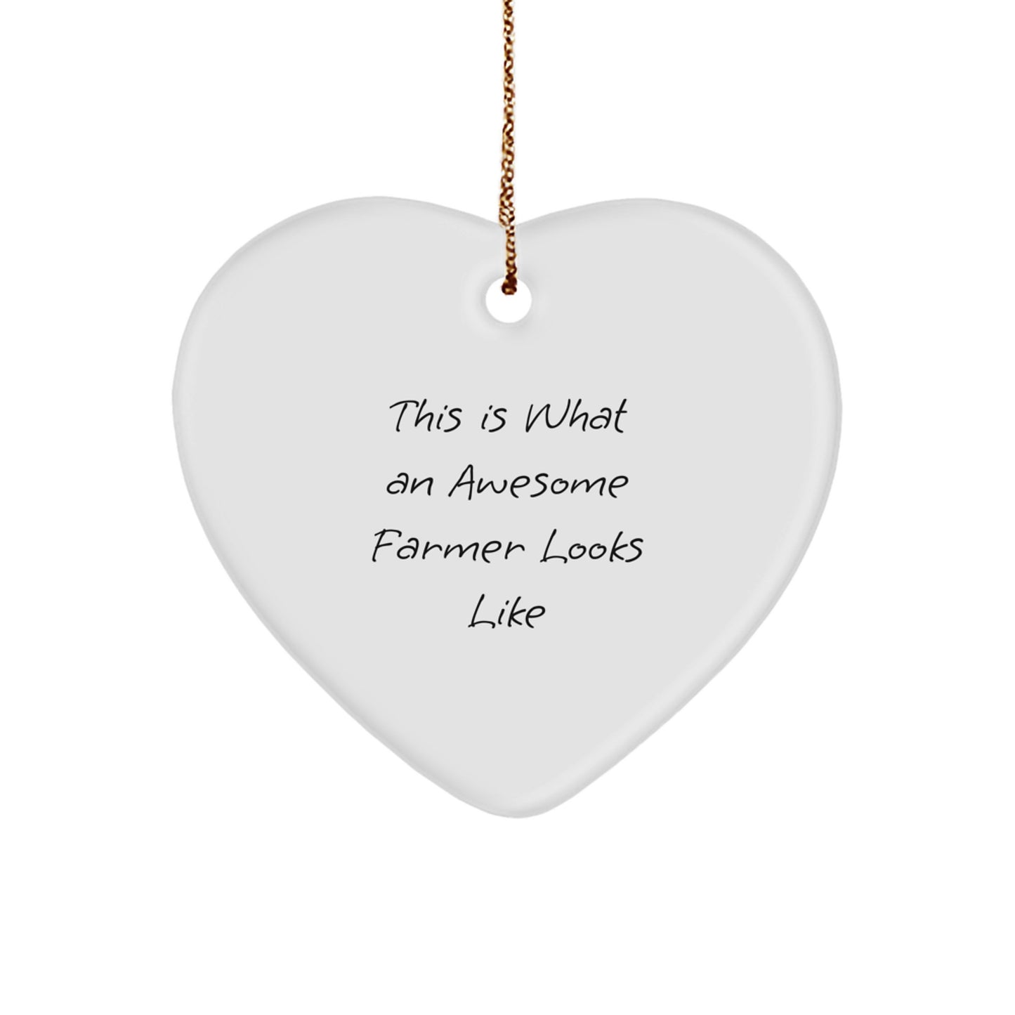 Funny Farmer Heart Ornament Gifts from Friends for Awesome Farmer Men - This Is What An Awesome Farmer Looks Like - Image 1