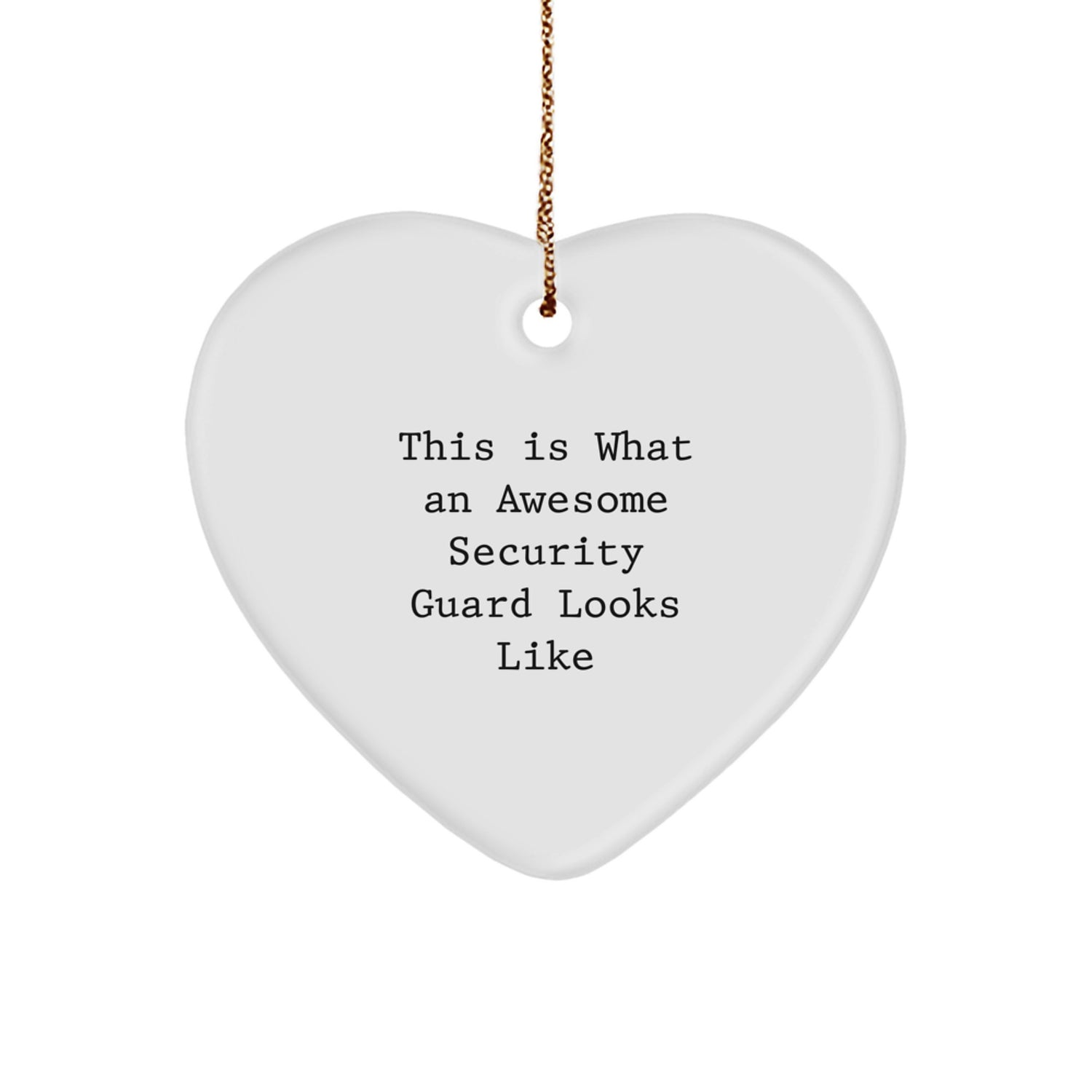 Funny Security Guard Christmas Unique Gifts from Family, Heart Ornament 'This Is What An Awesome Security Guard Looks Like' for Security Guard, Unique Christmas Unique Gifts - Image 1