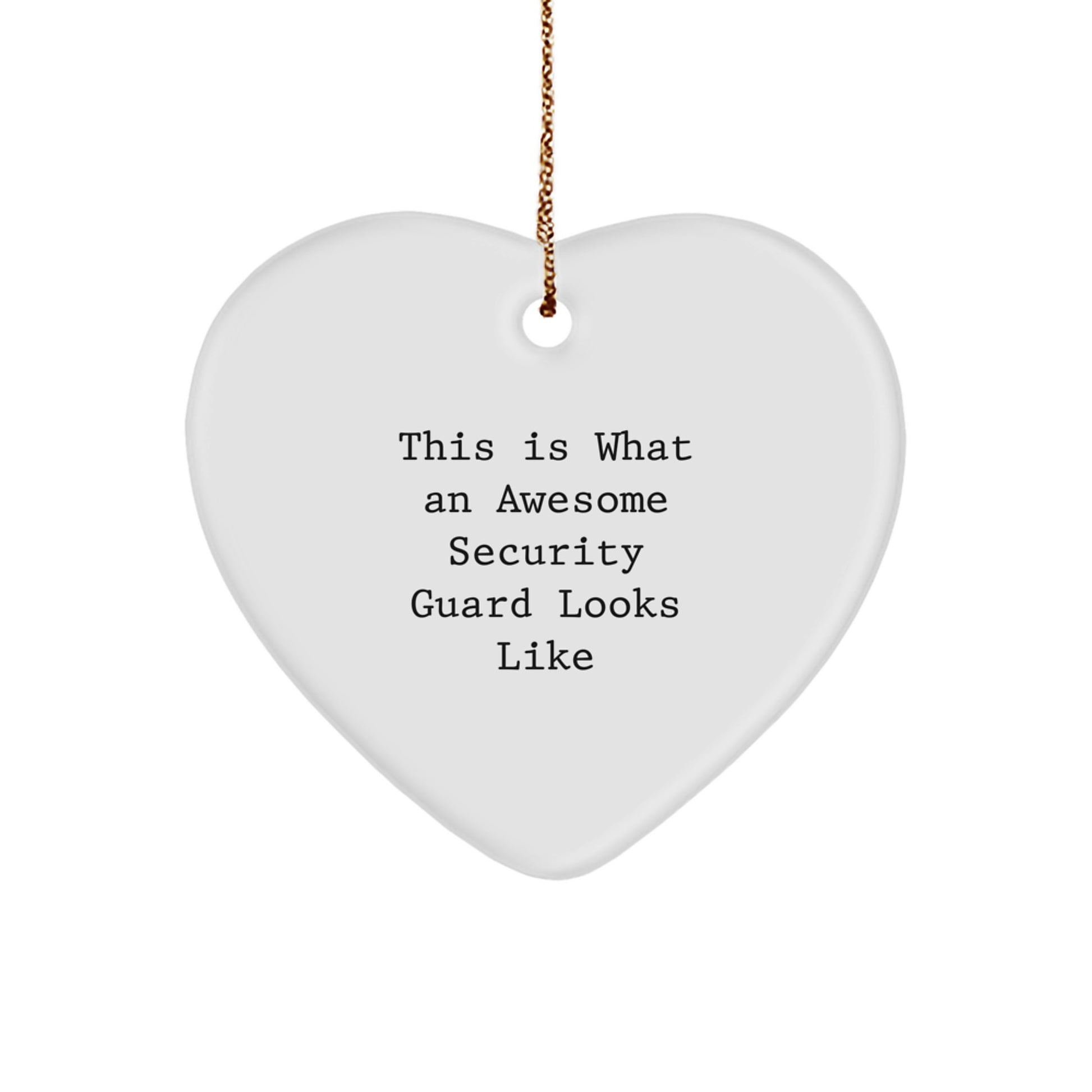 Funny Security Guard Christmas Unique Gifts from Family, Heart Ornament 'This Is What An Awesome Security Guard Looks Like' for Security Guard, Unique Christmas Unique Gifts - Image 1