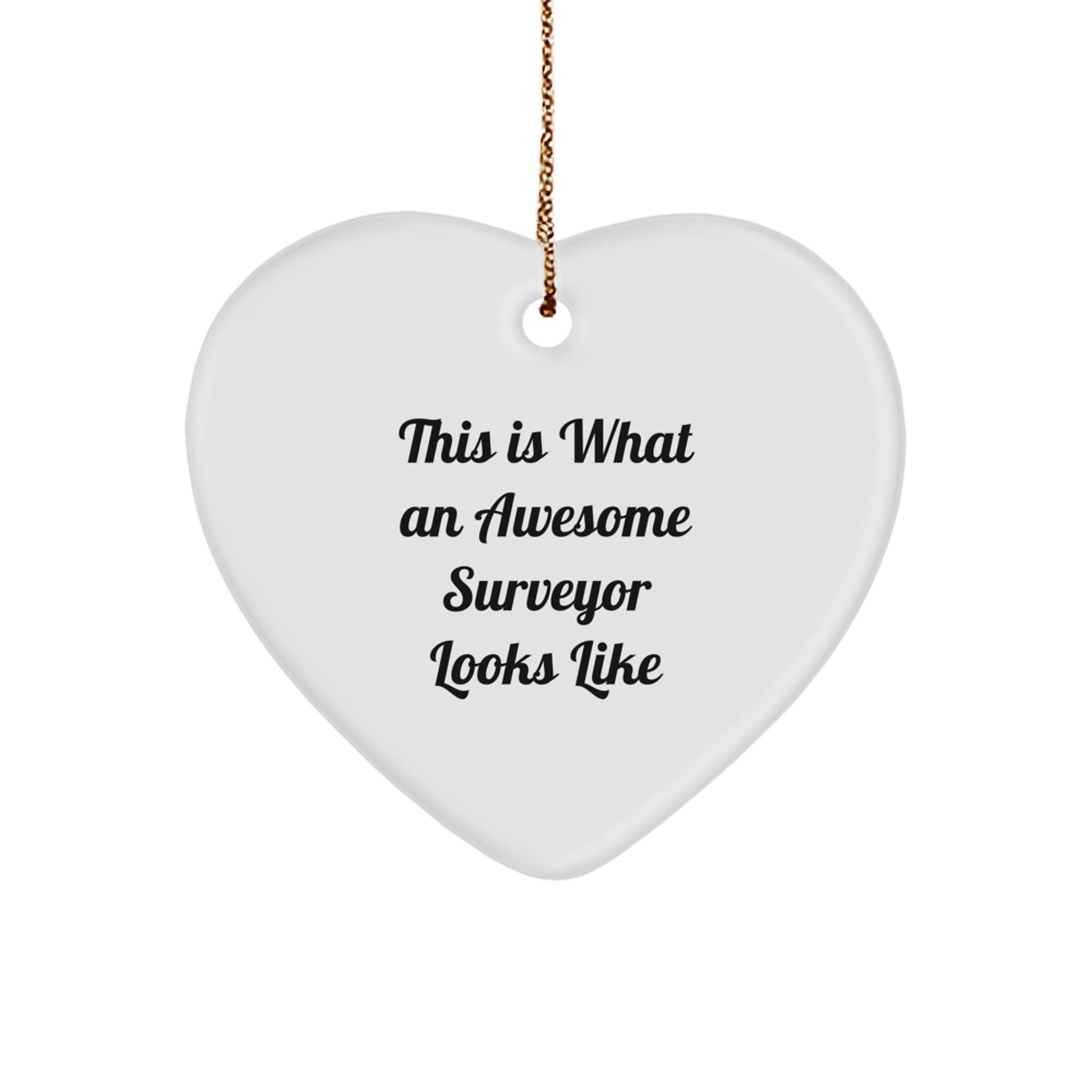 Funny Surveyor Heart Ornament Gifts from Men to Surveyor Friends, Christmas Unique Gifts for Surveyor Enthusiasts, Heart Shaped - Image 1