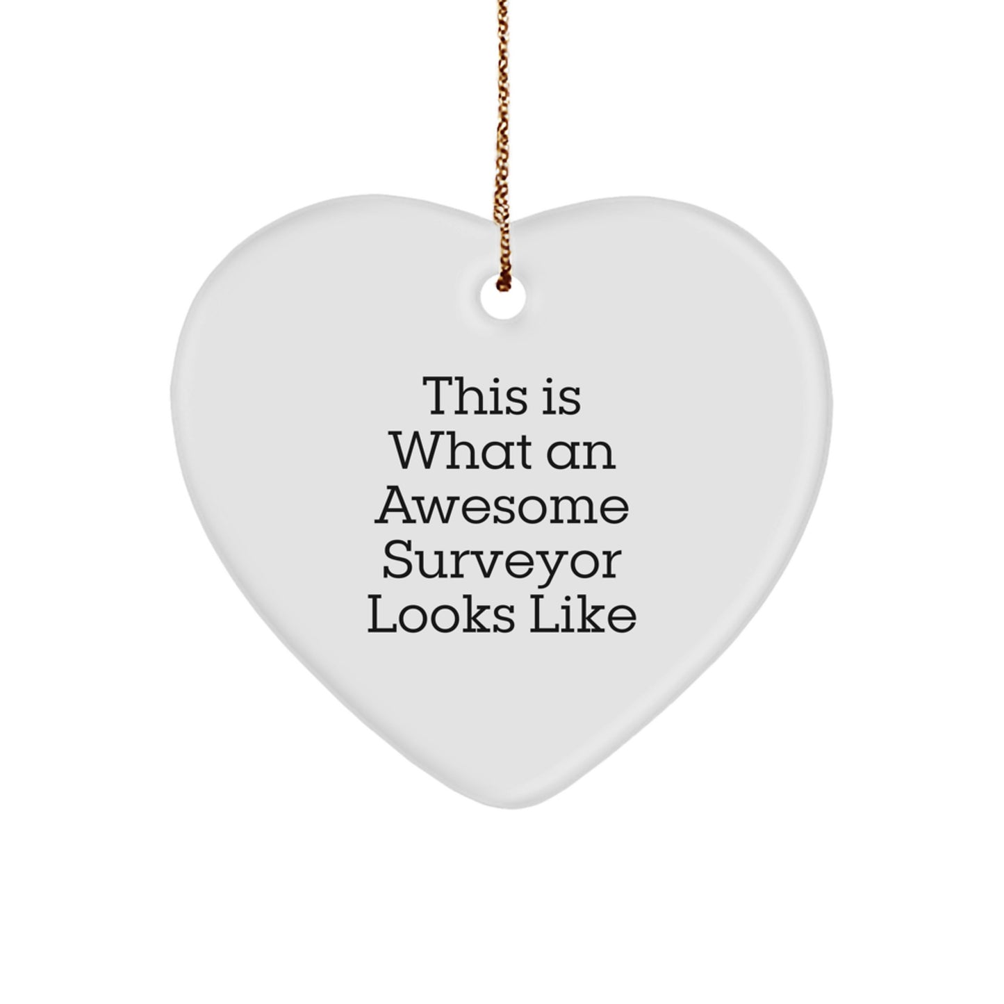 Funny Surveyor Gifts for Men, Surveyor Heart Ornament from Friends, This Is What An Awesome Surveyor Looks Like Christmas Unique Gifts - Image 1