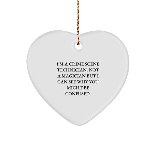 Funny Crime Scene Technician Heart Ornament Gift from Friends to Family Members for Christmas Unique Gifts - Image 1