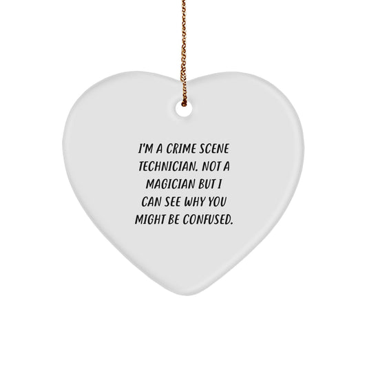 Funny Crime Scene Technician Gifts for Christmas, Heart Ornament for Men, Women, or Friends, Gifts from Mom, Dad, or Family to Crime Scene Technicians - Image 1