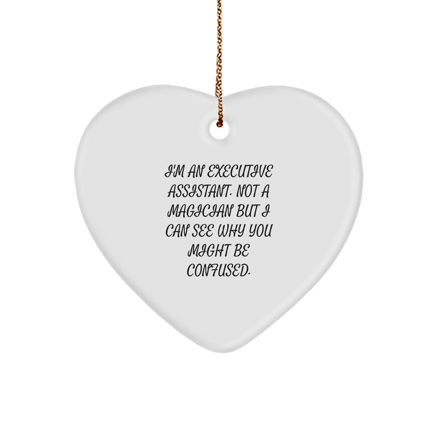 Funny Executive Assistant Heart Ornament Gifts from Men to Executive Assistants, Unique Christmas Unique Gift Ideas for Women Friends Coworkers Family - Image 1