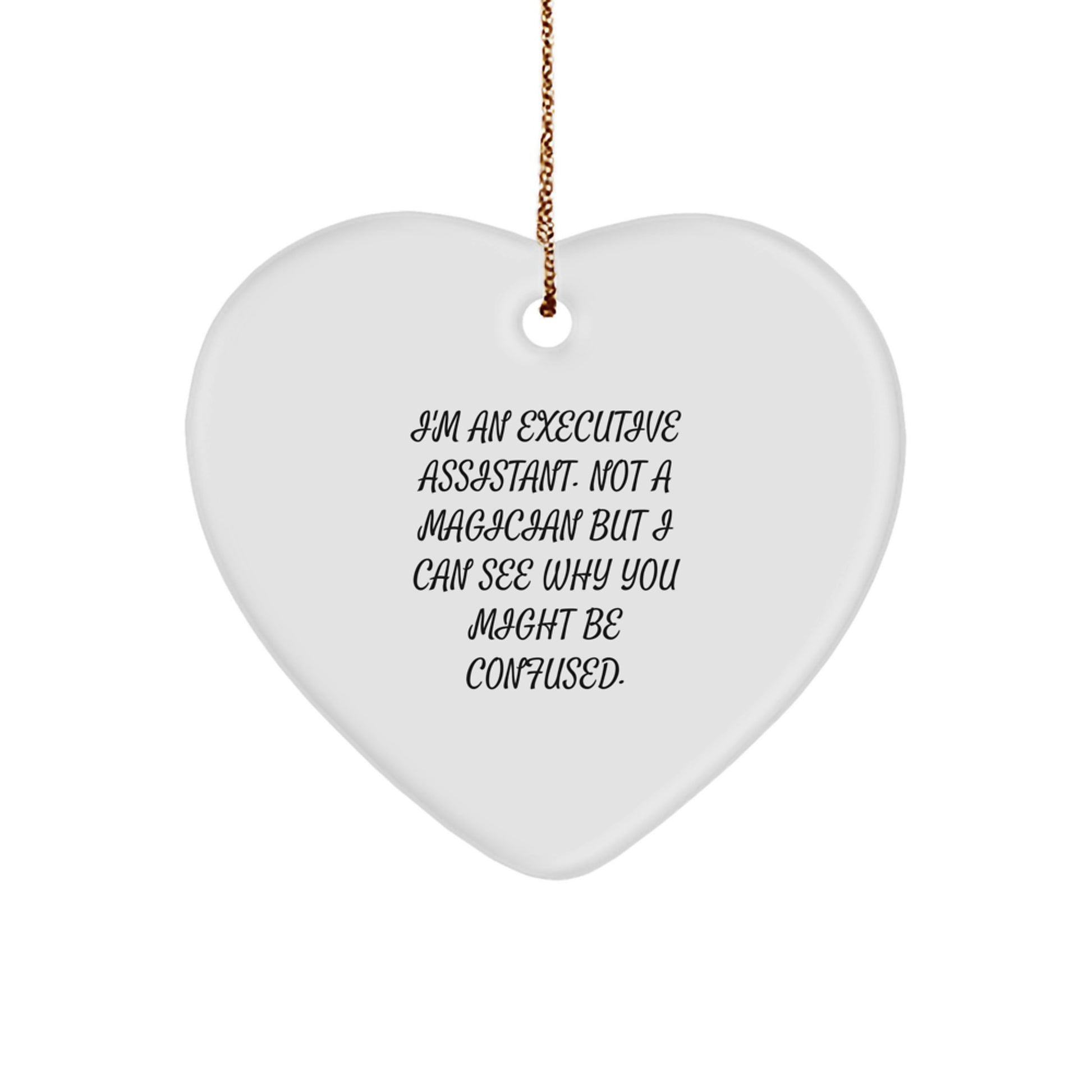 Funny Executive Assistant Heart Ornament Gifts from Men to Executive Assistants, Unique Christmas Unique Gift Ideas for Women Friends Coworkers Family - Image 1