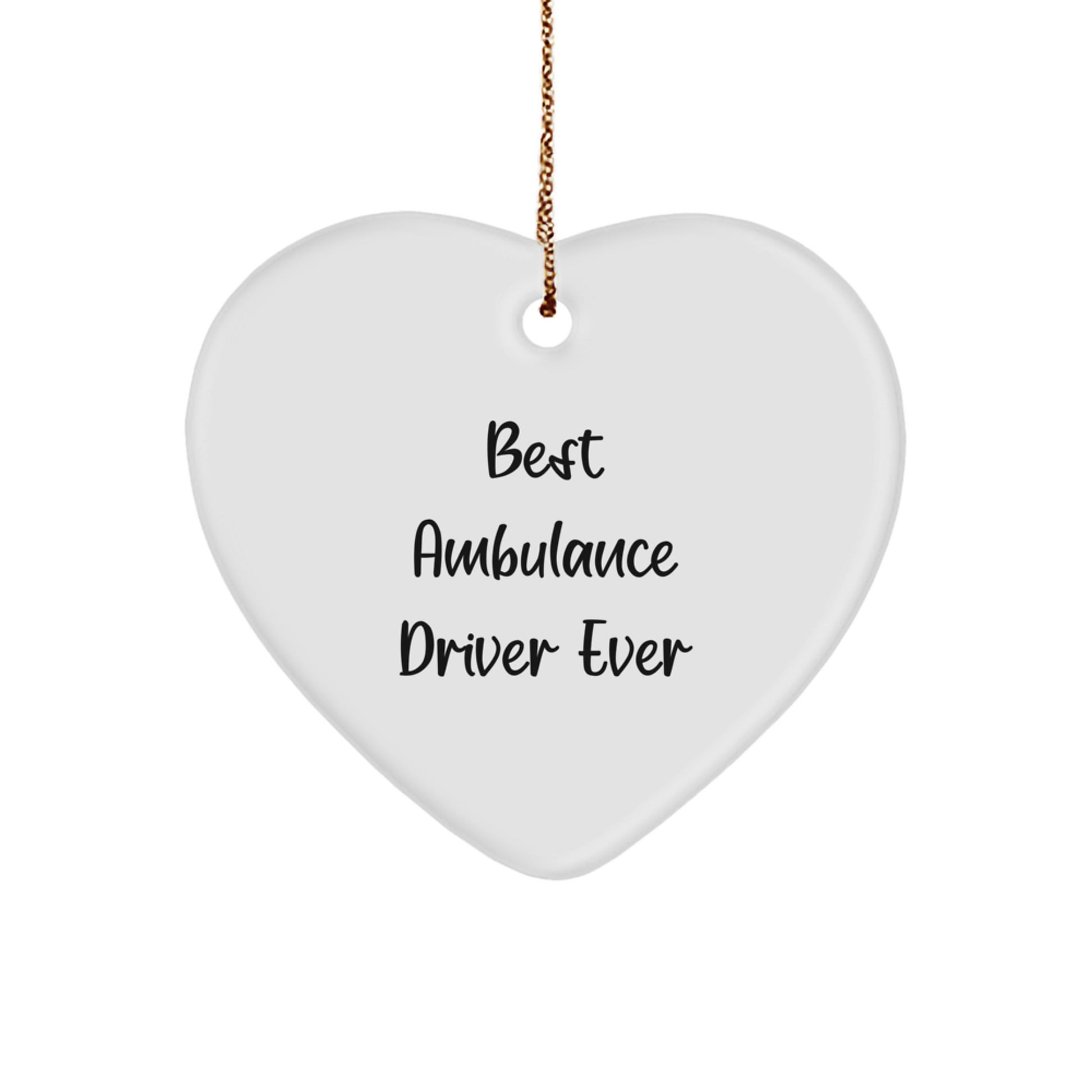 Funny Ambulance Driver Gifts from Friends for Ambulance Driver Men - Best Ambulance Driver Ever Heart Ornament, Heart Shaped Christmas Unique Gifts - Image 1