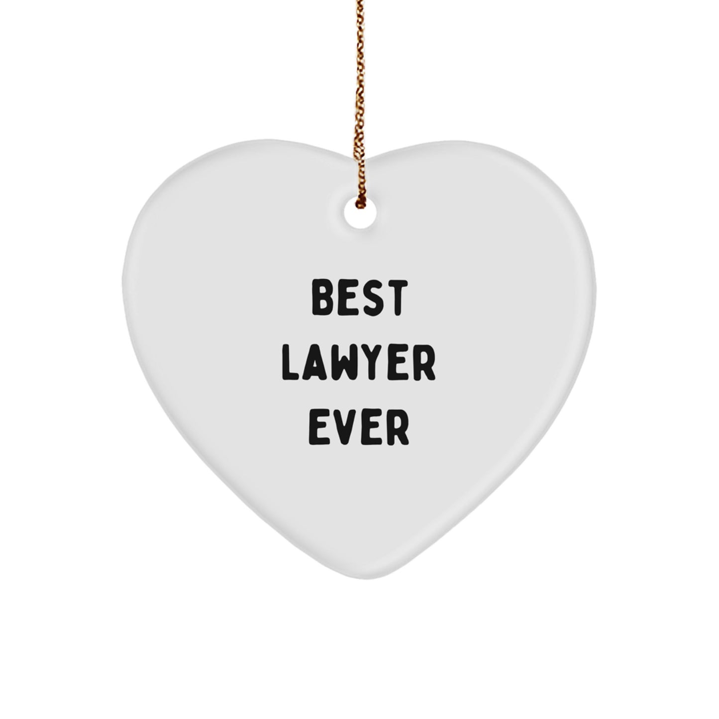 Funny Lawyer Gifts from Friends for Lawyer Men, Best Lawyer Ever Heart Ornament, Lawyer Christmas Unique Gifts - Image 1