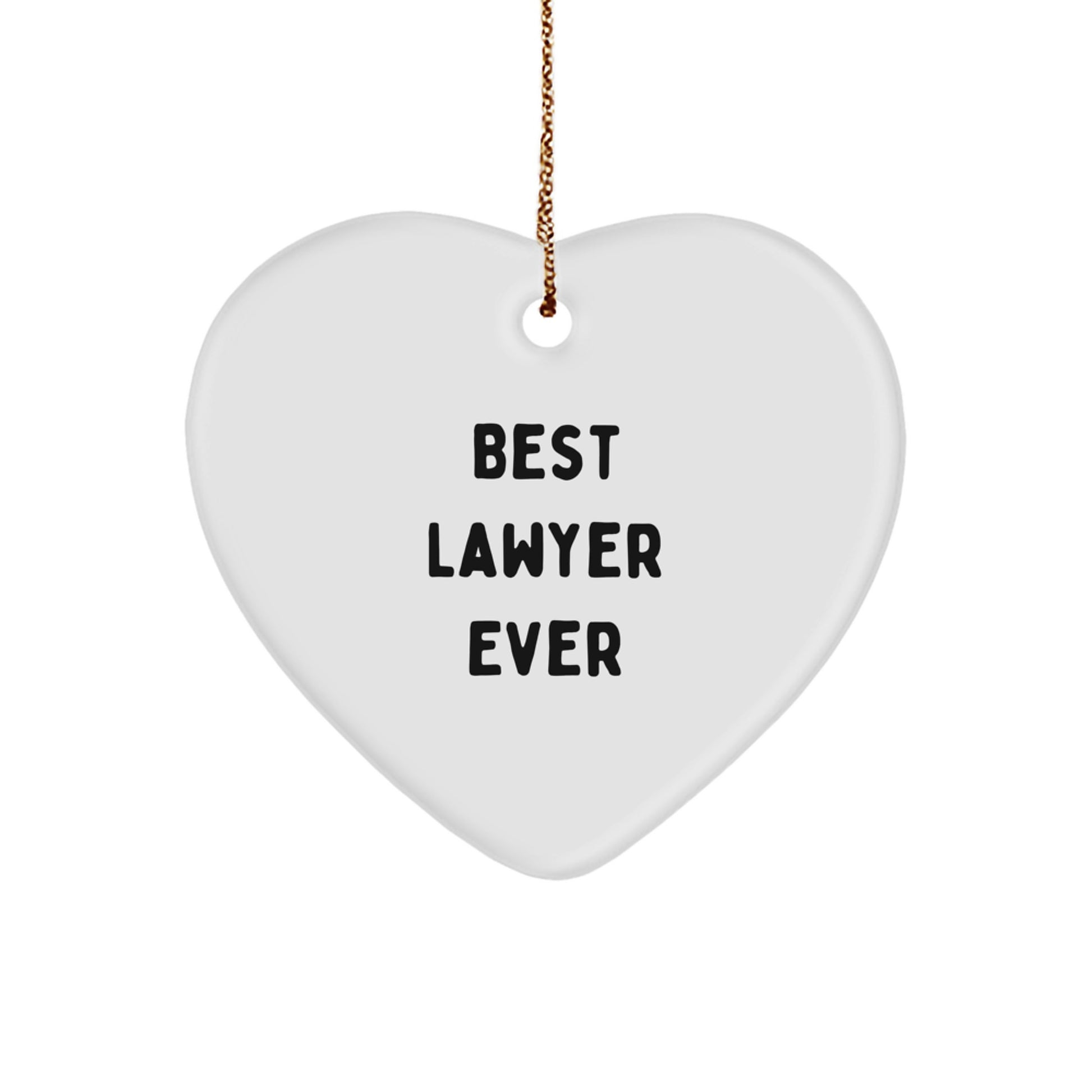 Funny Lawyer Gifts from Friends for Lawyer Men, Best Lawyer Ever Heart Ornament, Lawyer Christmas Unique Gifts - Image 1