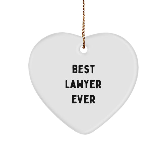 Funny Lawyer Gifts from Friends for Lawyer Men, Best Lawyer Ever Heart Ornament, Lawyer Christmas Unique Gifts - Image 1