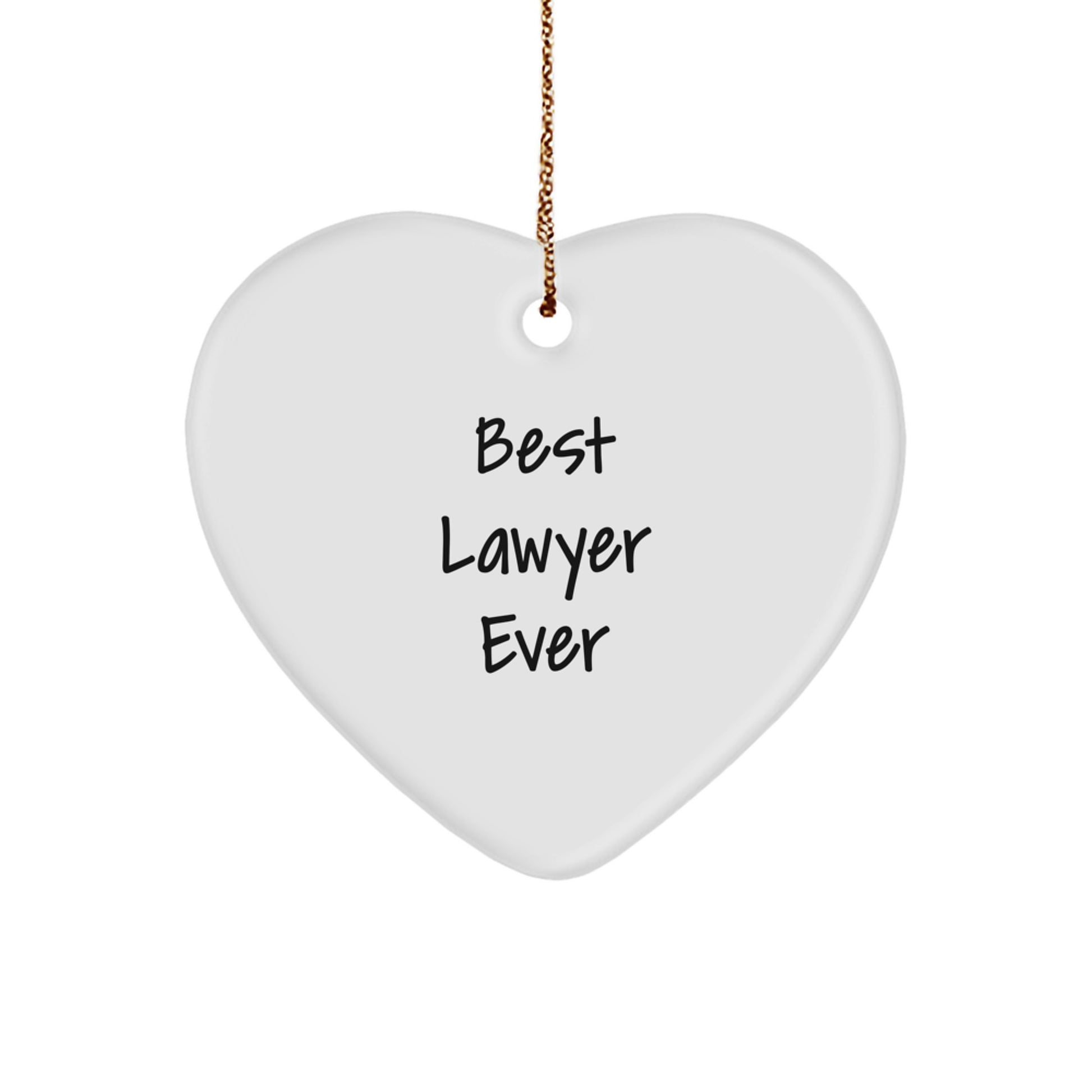 Funny Lawyer Gifts from Friends for Lawyer Men Heart Ornament Best Lawyer Ever - Image 1