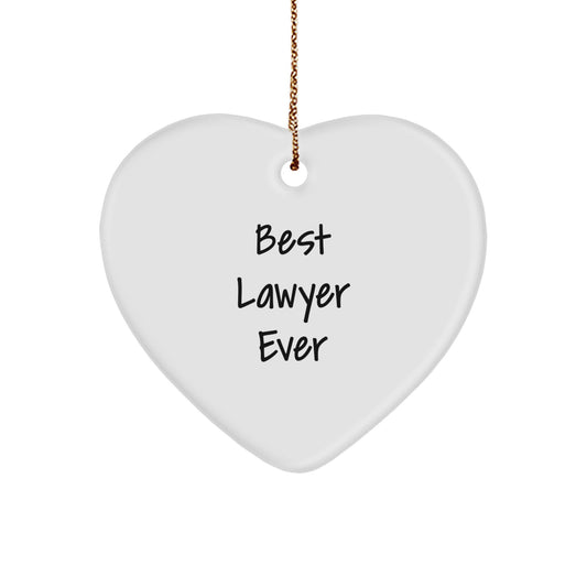 Funny Lawyer Gifts from Friends for Lawyer Men Heart Ornament Best Lawyer Ever - Image 1