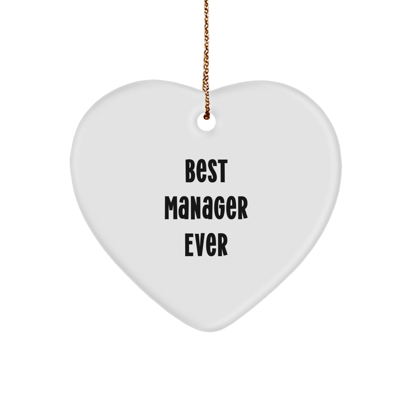 Funny Manager Gifts from Friends for Best Manager Ever Heart Ornament, Christmas Unique Gifts for Men, Heart Shaped Decorations - Image 1