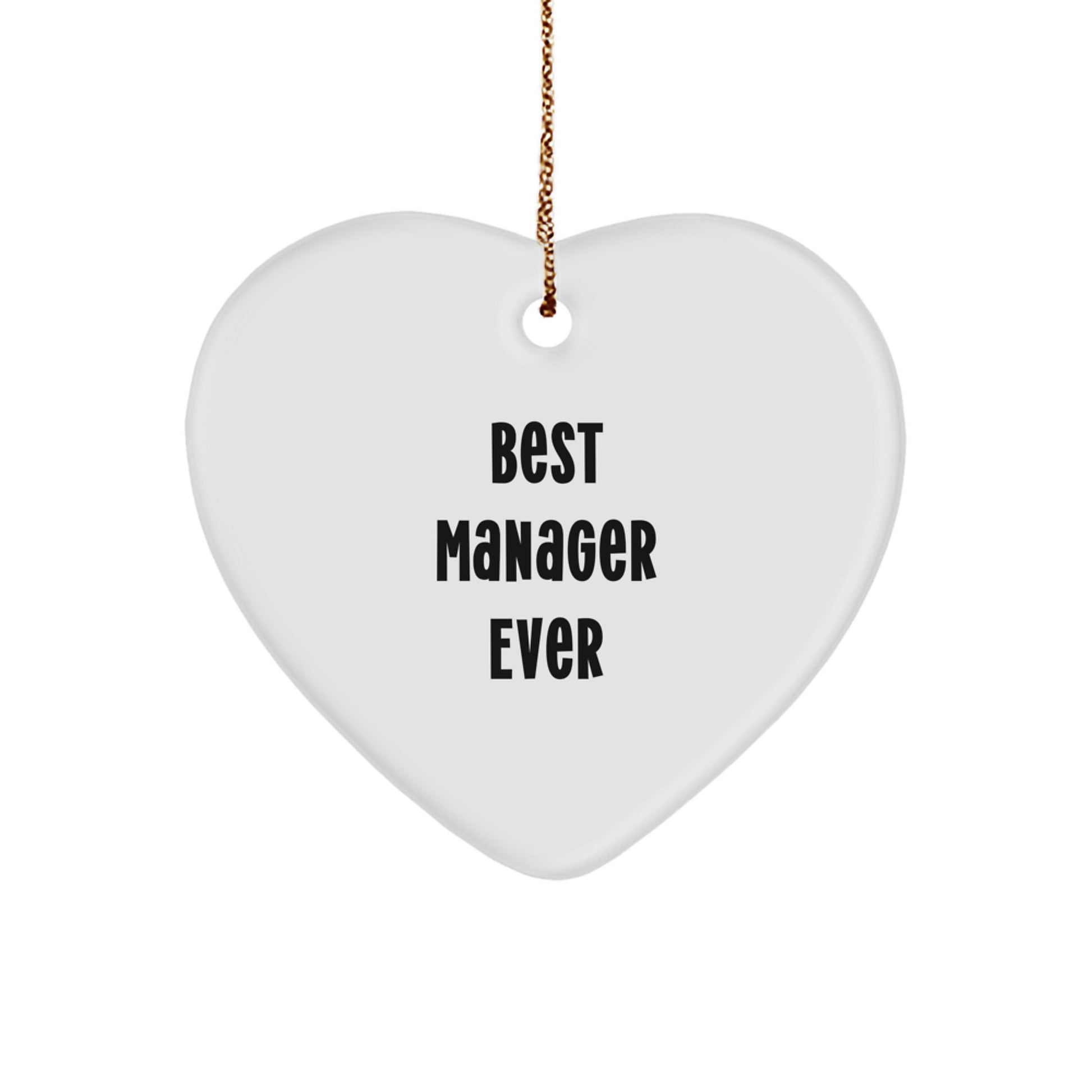Funny Manager Gifts from Friends for Best Manager Ever Heart Ornament, Christmas Unique Gifts for Men, Heart Shaped Decorations - Image 1