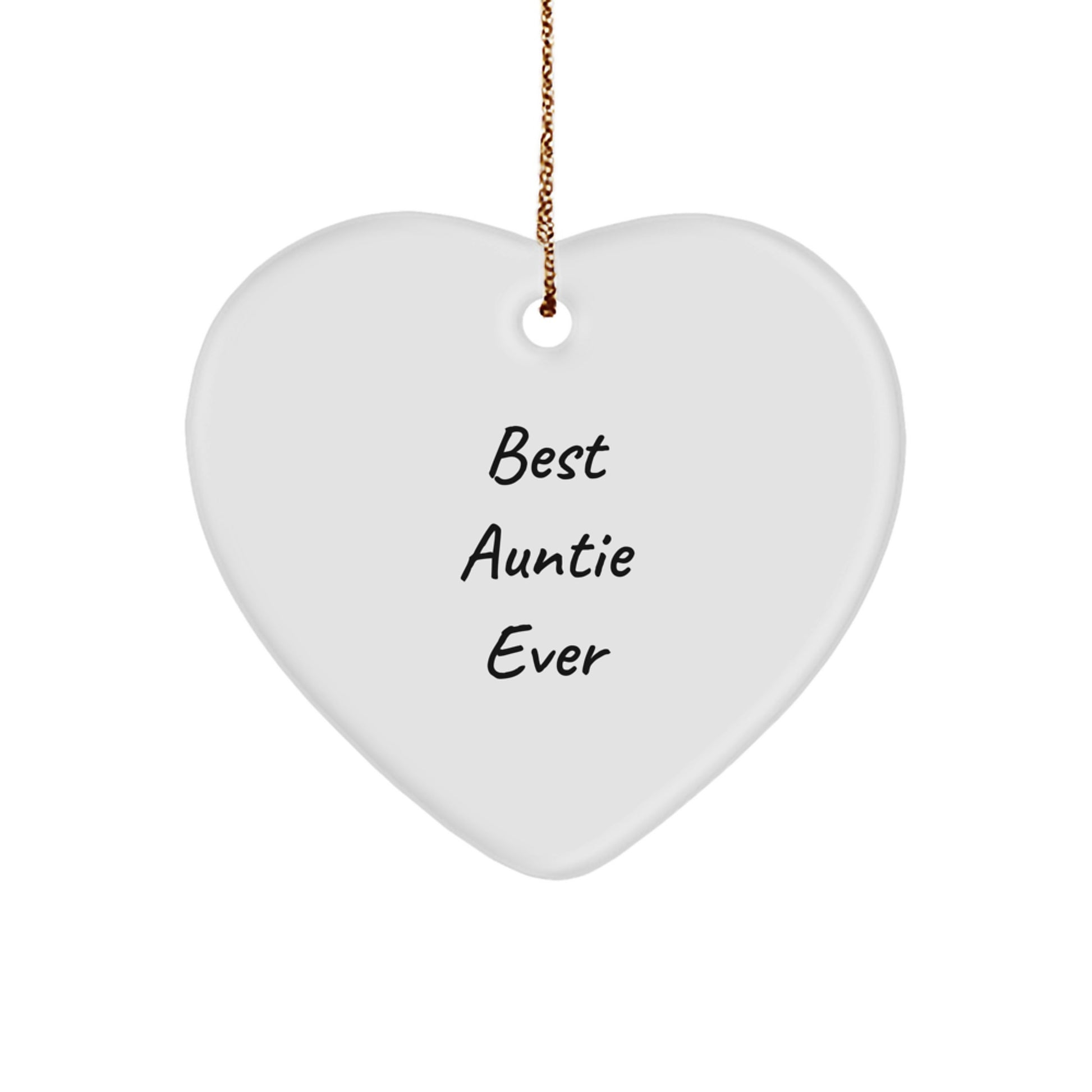 Funny Auntie Gifts for Women, 'Best Auntie Ever' Heart Ornament, Gifts from Women to Auntie, Unique Christmas Unique Gifts - Image 1
