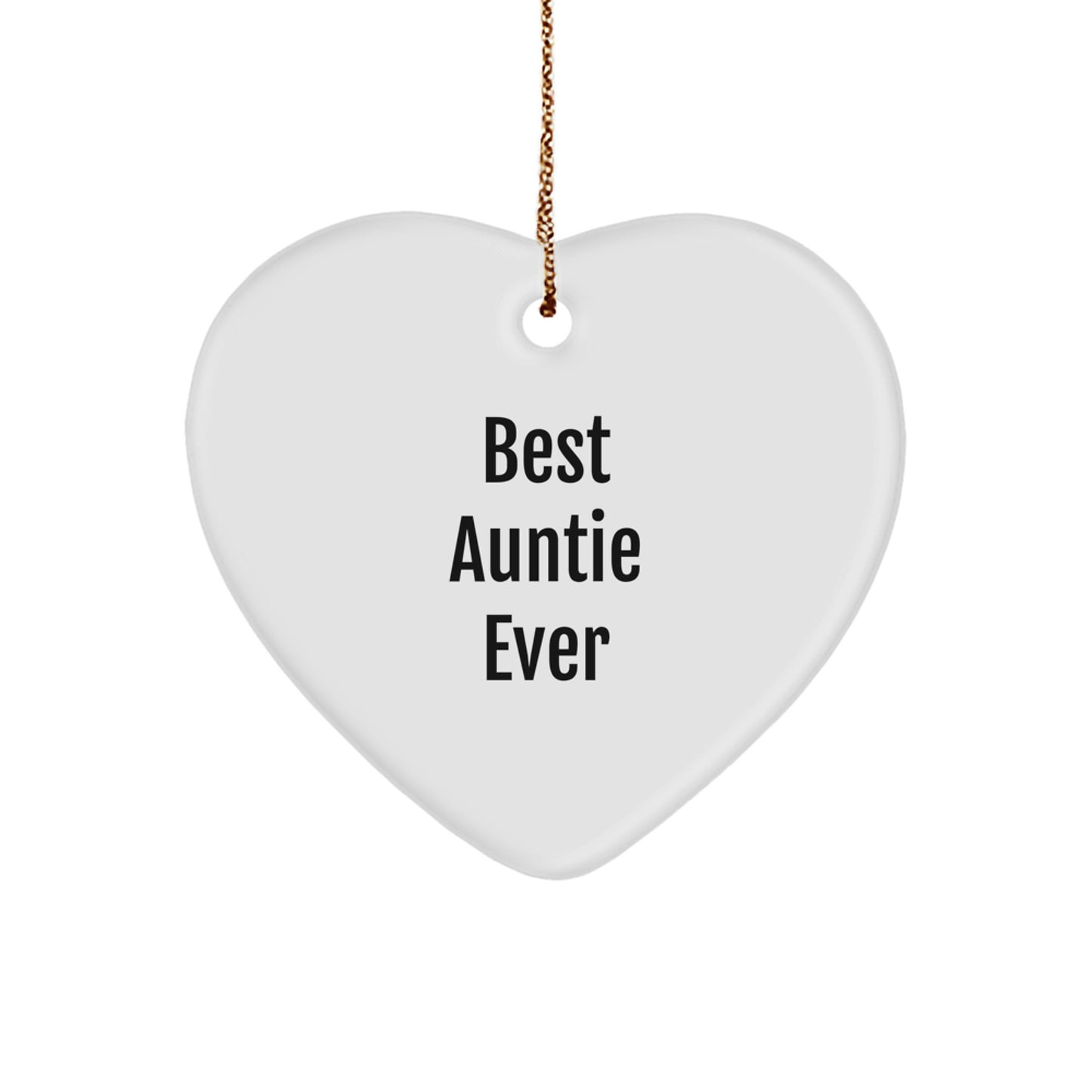 Funny Auntie Gifts Christmas Heart Ornament 'Best Auntie Ever' for Her from Family - Image 1