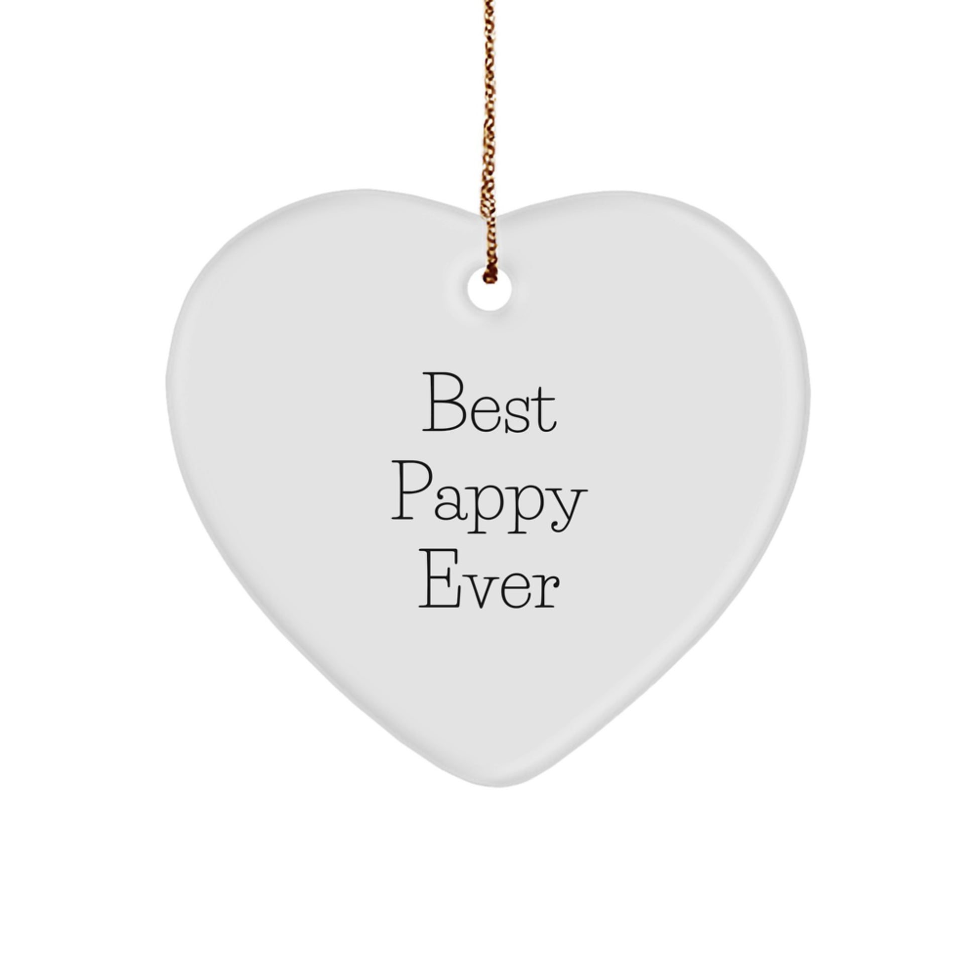 Funny Pappy Gifts from Men, Unique Heart Ornament for Pappy, Best Pappy Ever Christmas Unique Gifts - Image 1